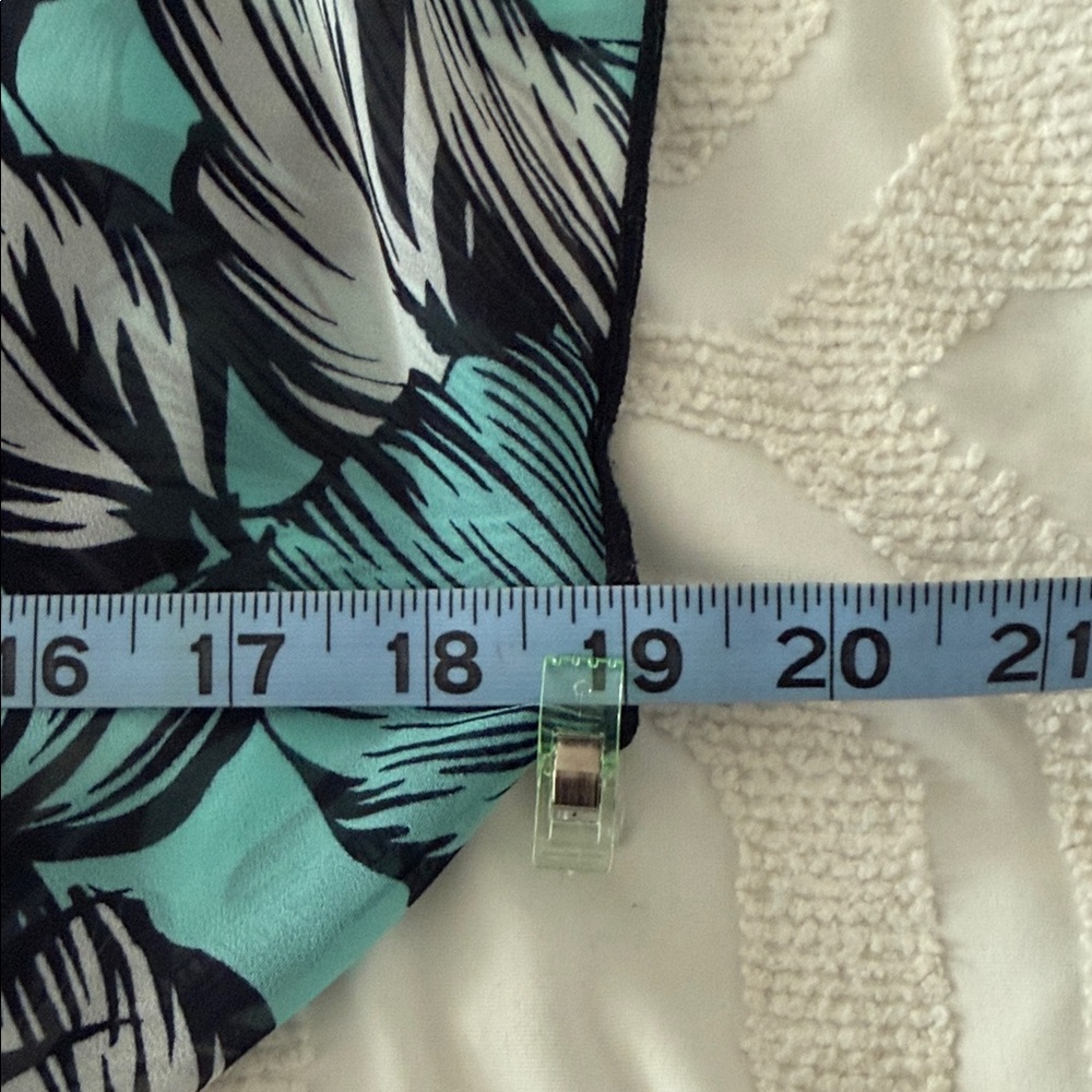 Enfocus Studio Aqua and Black Leaf Print Maxi Dress - Picture 3 of 7